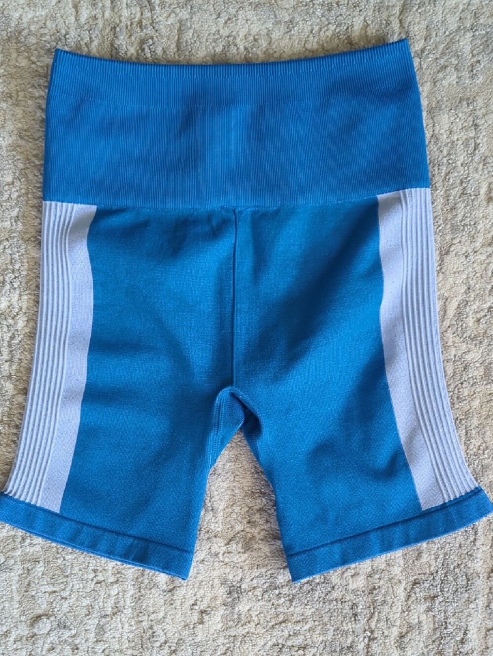 Blue High-Waist Biker Shorts - Picture 5 of 5